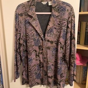 Laura Ashley Purple and Blue Button Down Shirt